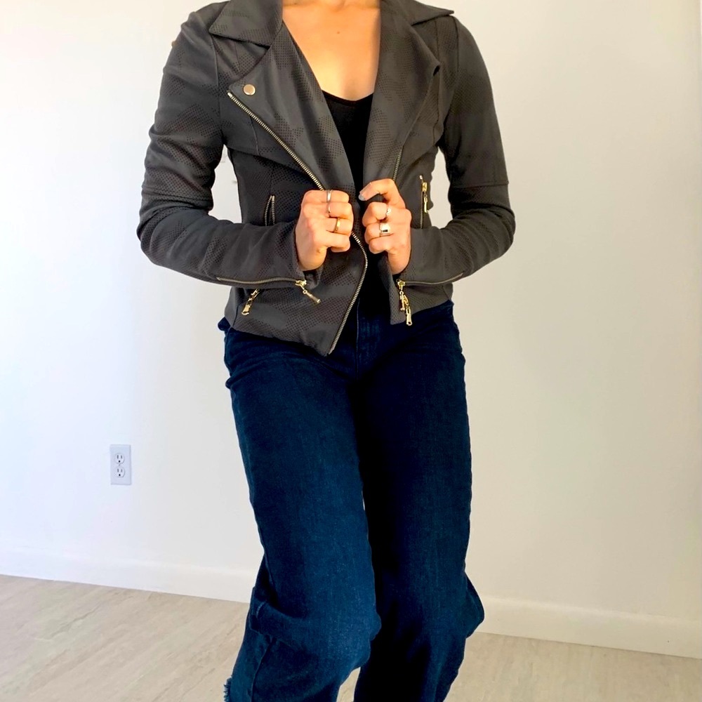 Olive Green jacket with gold embellishments s/m